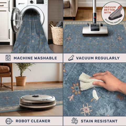 Hazo Haus non-slip rubber backing keeps rug securely in place