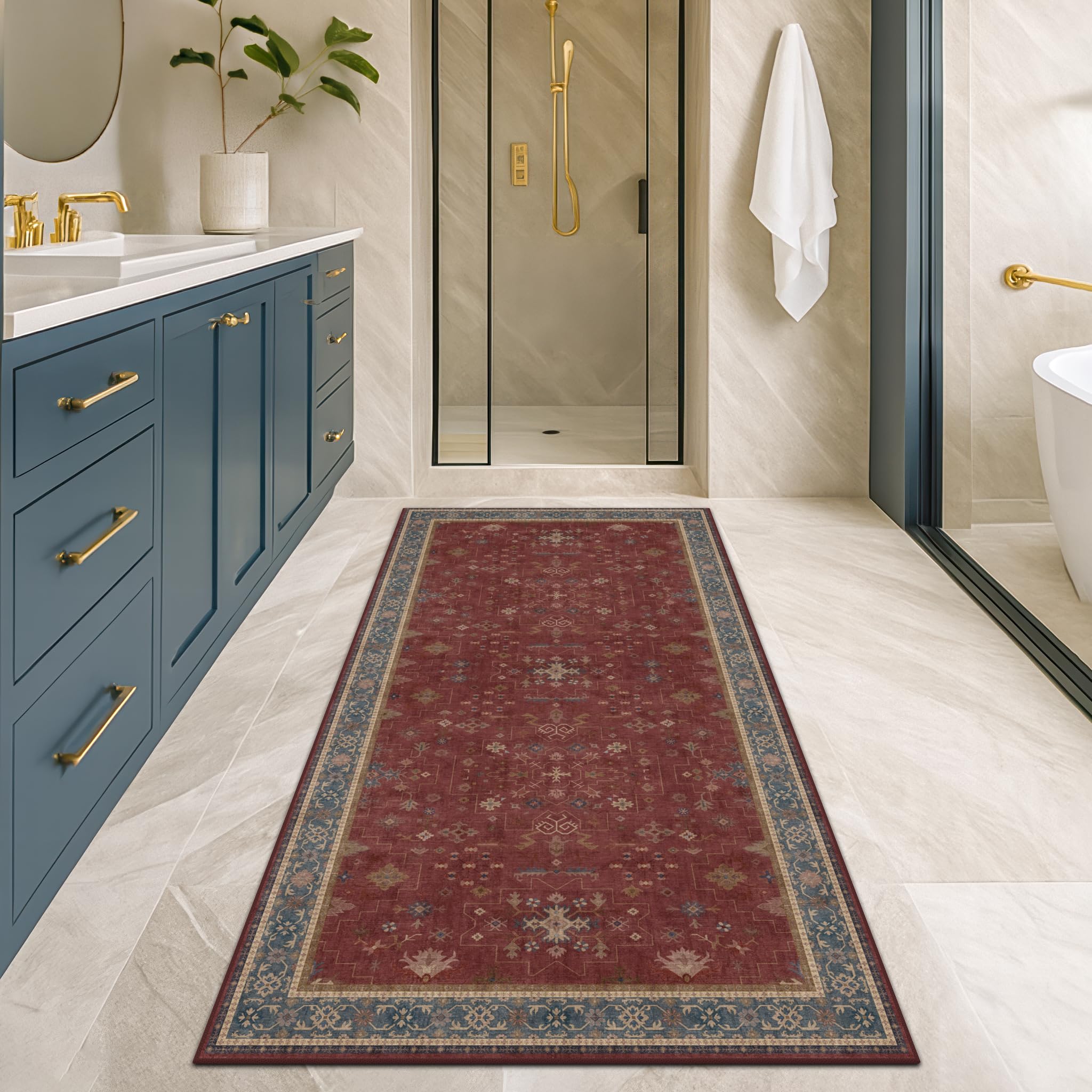 Hazo Haus oriental dark red rug with medallion motifs for refined spaces.