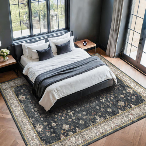Hazo Haus kid-friendly pet-friendly rug resists messes in busy homes.