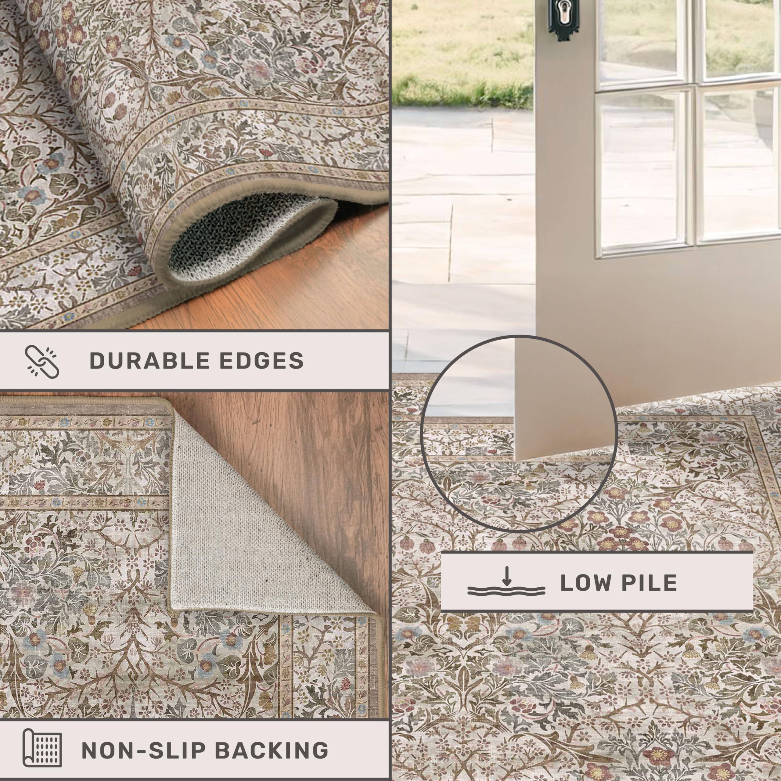 Soft, low-pile texture from Hazo Haus rug for comfortable underfoot feel.