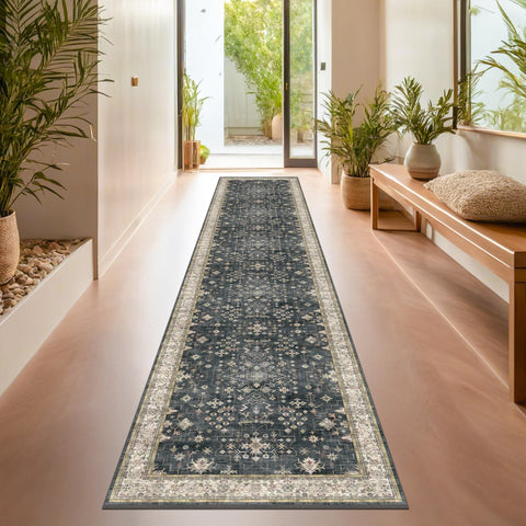 Hazo Haus washable runner offers soft underfoot comfort.