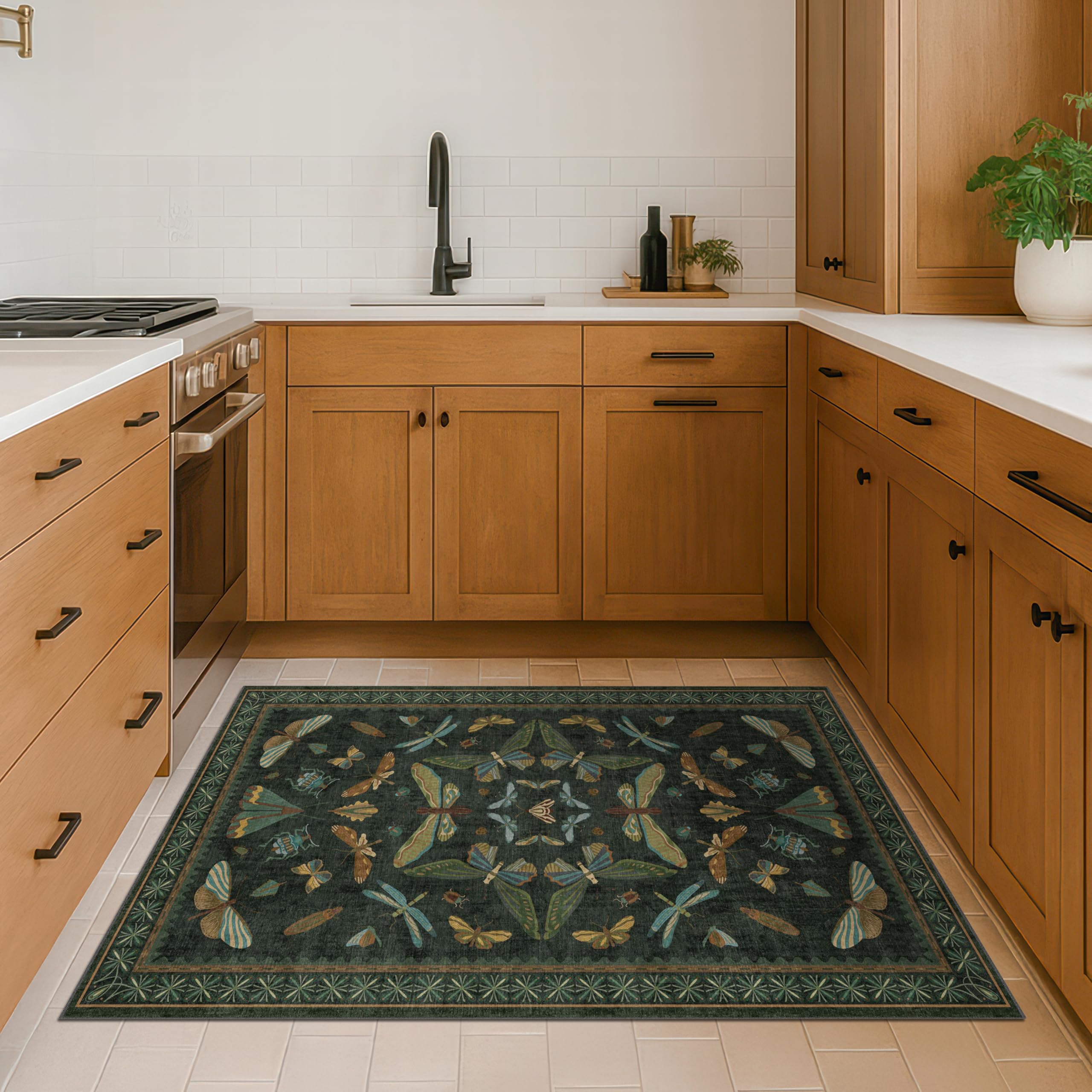 Hazo Haus textured low-pile rug offers durable comfort in busy entryways