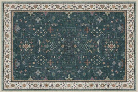 Hazo Haus vintage boho floral pattern on 2x3 mat complements modern interiors.