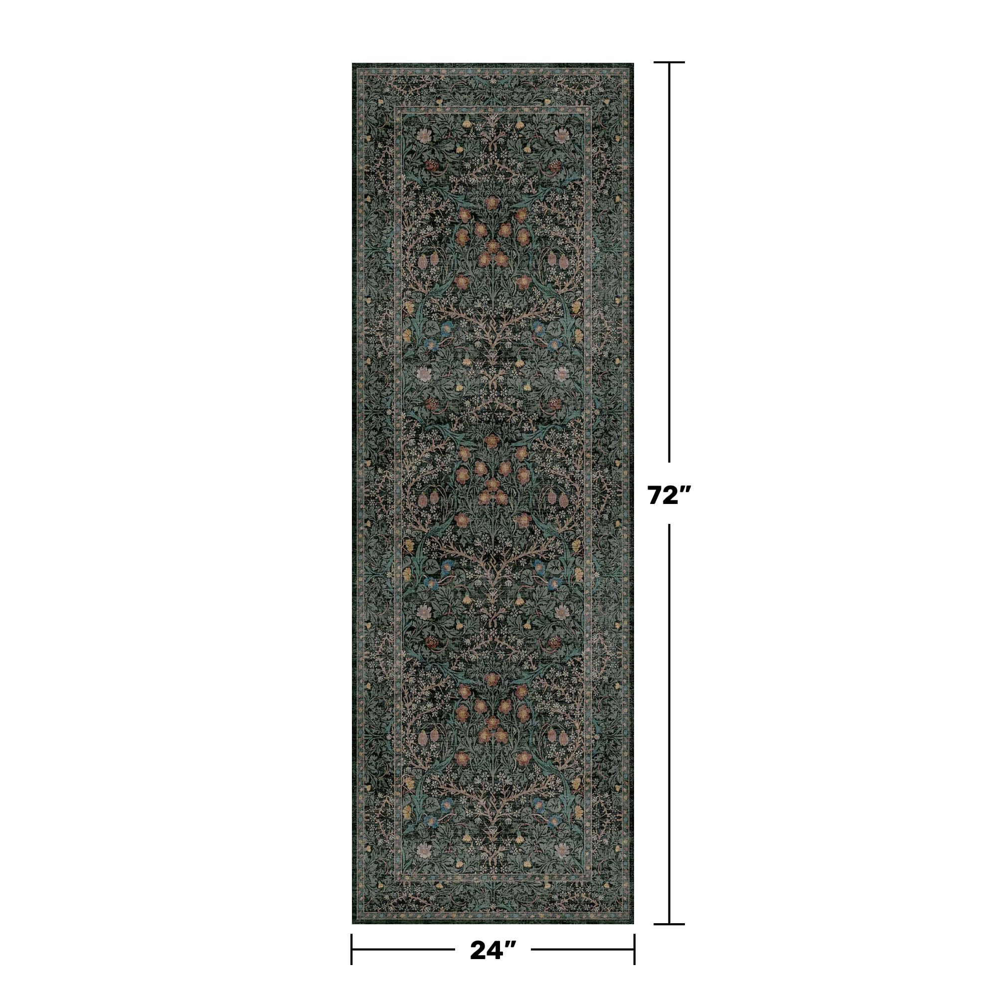 Hazo Haus vintage botanical floral rug entryway showcasing boho charm and durability.
