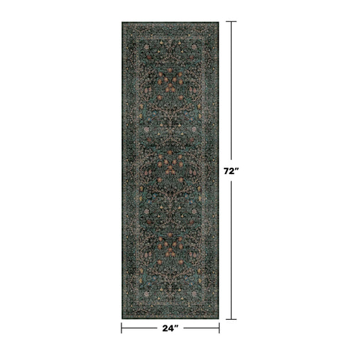 Hazo Haus vintage botanical floral rug entryway showcasing boho charm and durability.