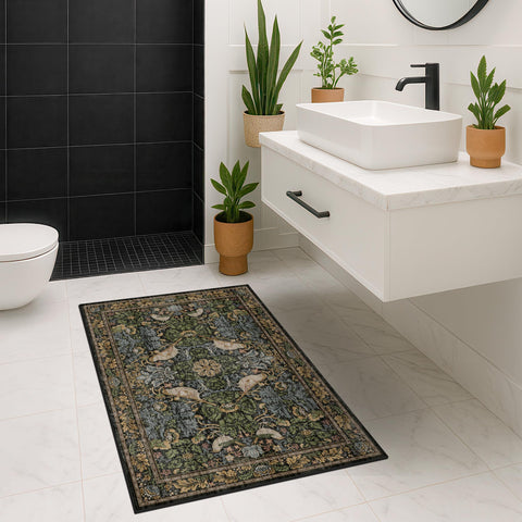 Hazo Haus rug adds Victorian-inspired charm and farmhouse warmth to spaces.