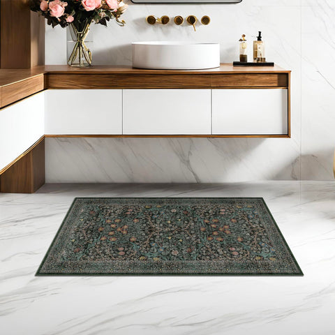 Hazo Haus vintage floral close-up highlights greens and reds.
