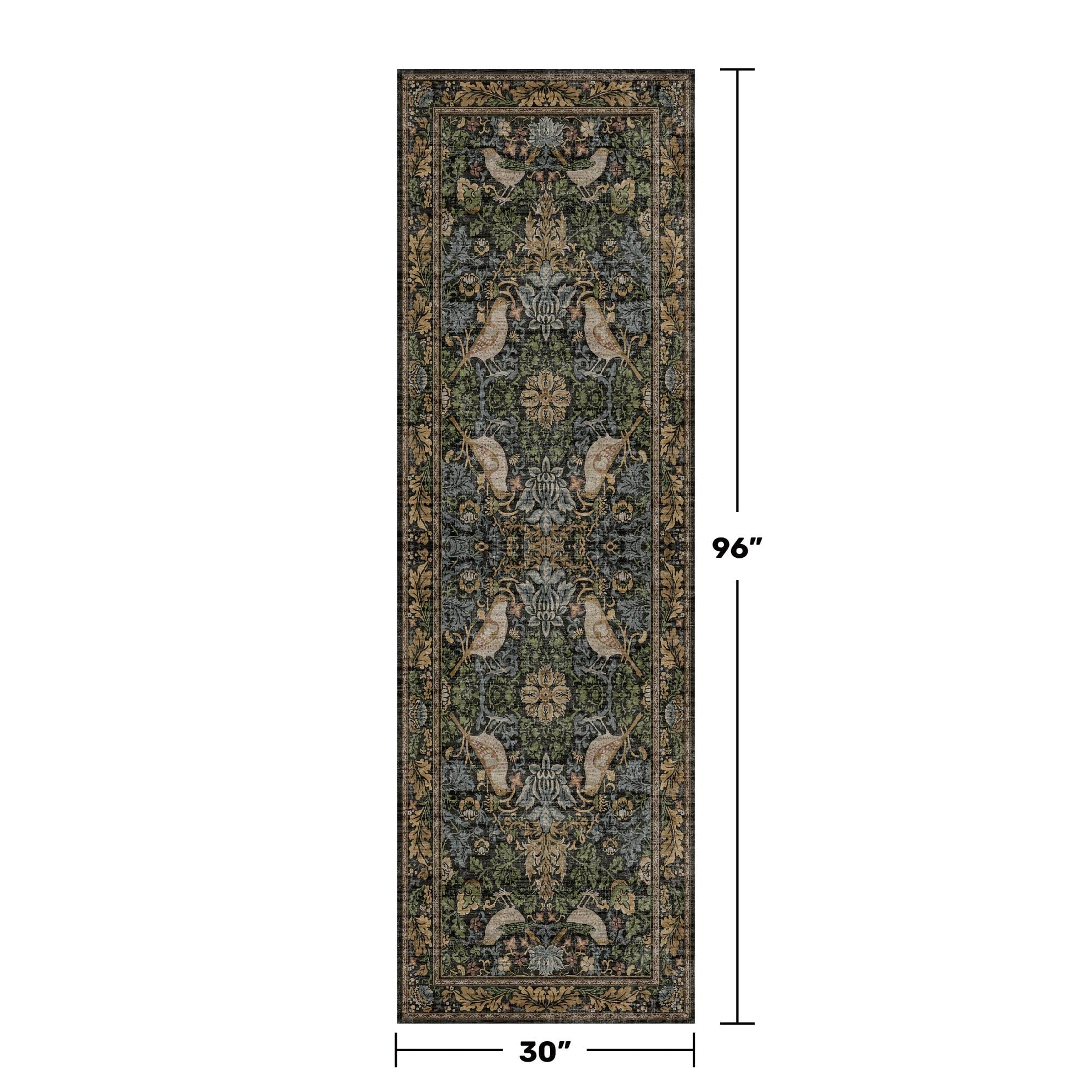 Hazo Haus vintage runner rug leaves adds leafy motif, easy-care fibers for busy entryways.