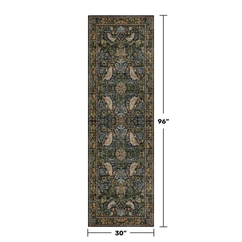 Hazo Haus vintage runner rug leaves adds leafy motif, easy-care fibers for busy entryways.