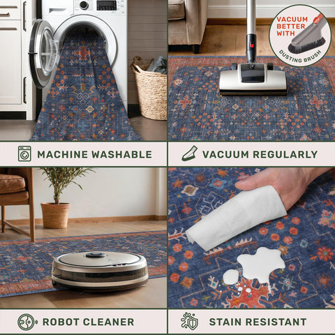 Hazo Haus entry rug for bathroom use, machine washable for refresh.