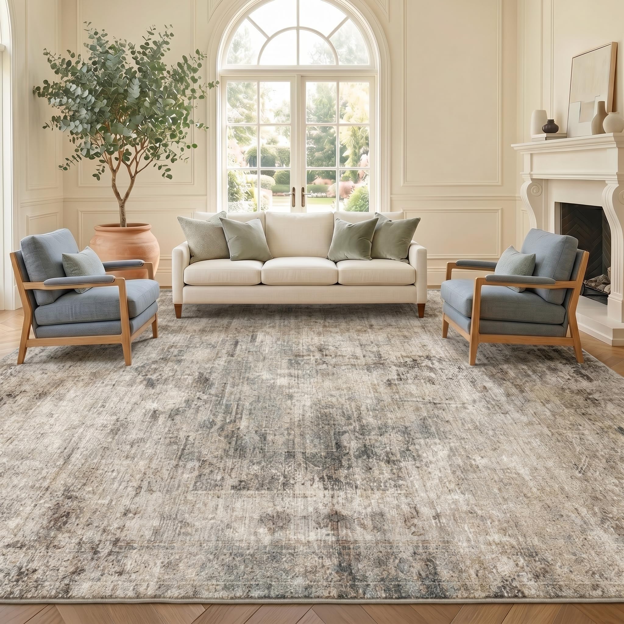 Hazo Haus washable rug 8x10 with ultra-soft texture for cozy living spaces.