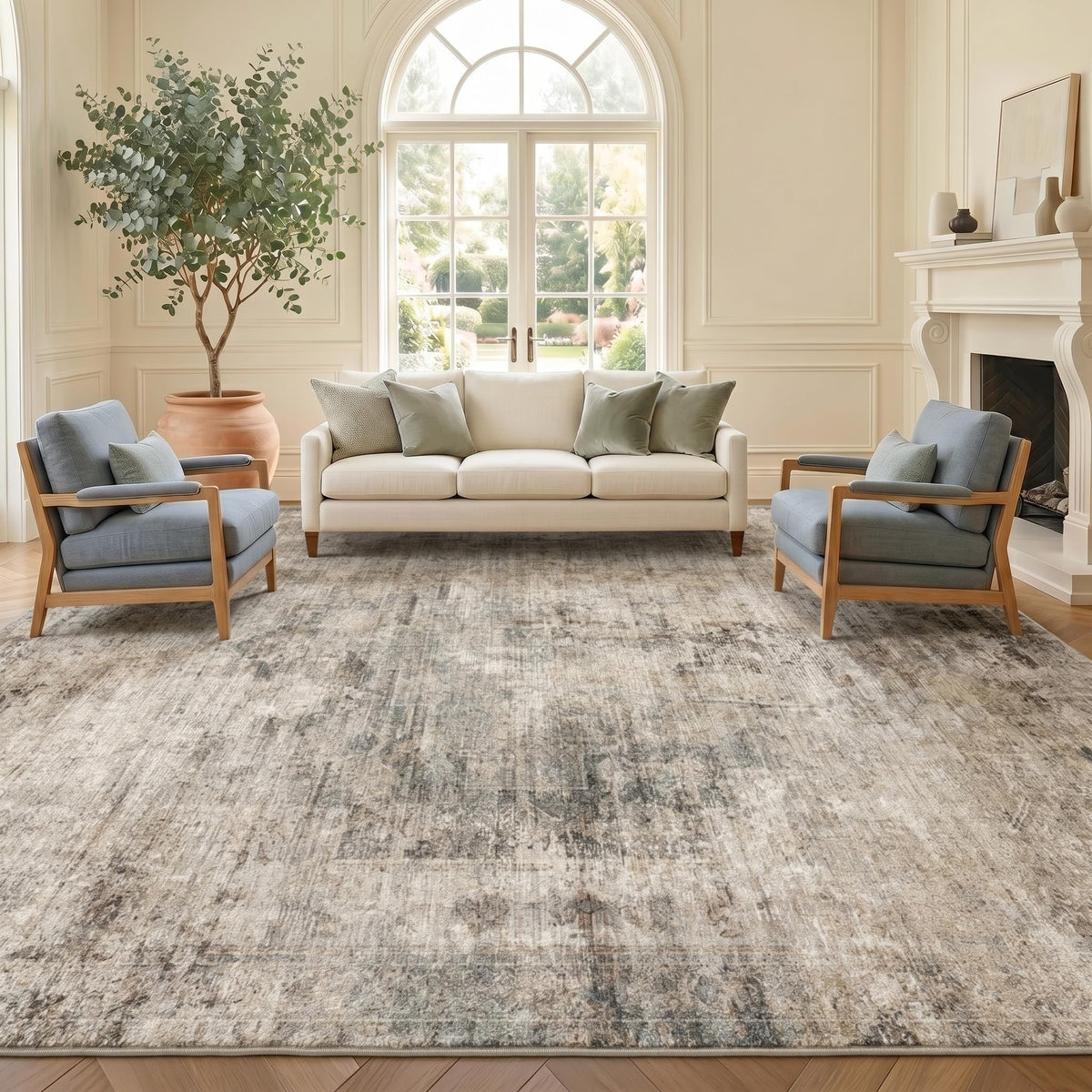 Hazo Haus washable rug 8x10 with ultra-soft texture for cozy living spaces.