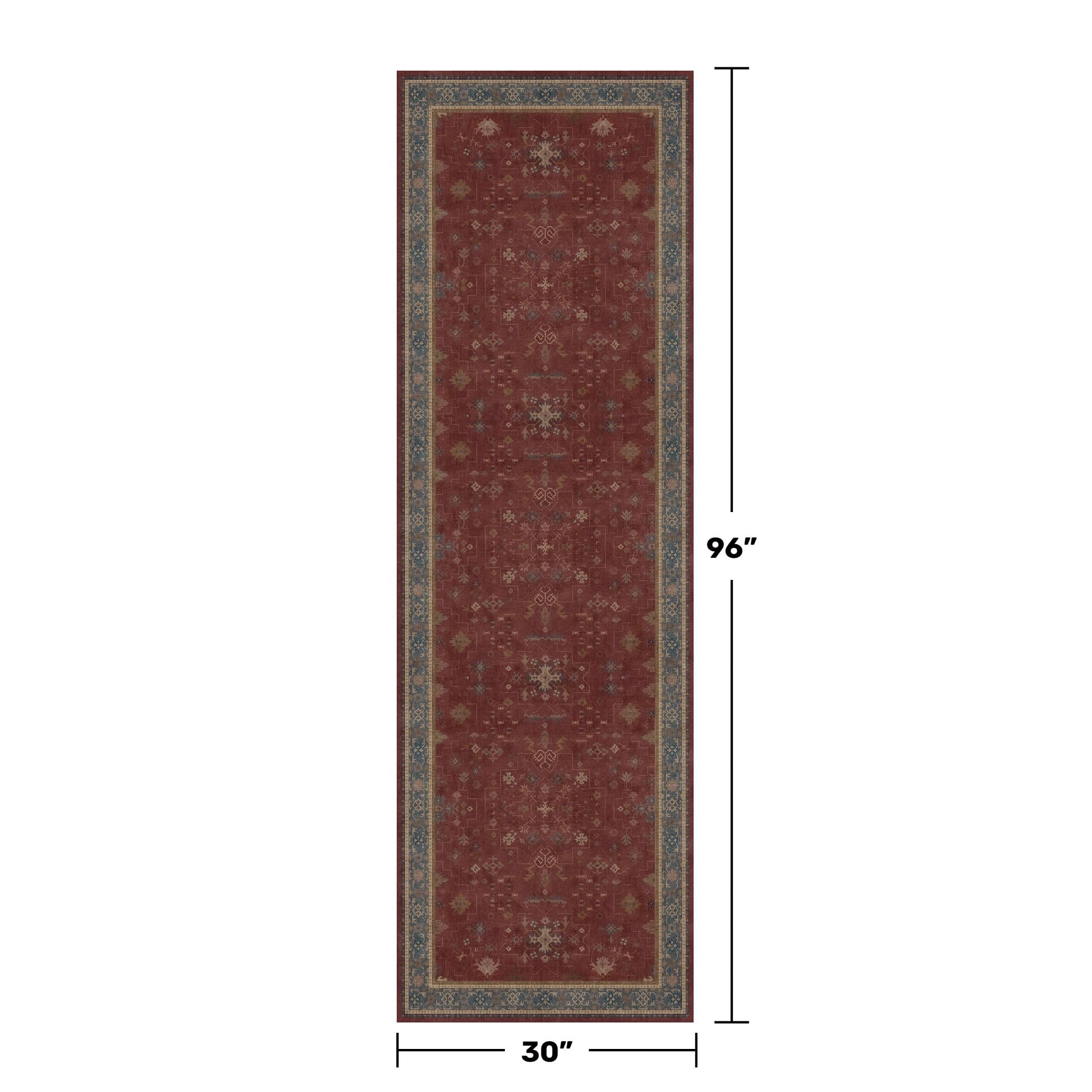 Hazo Haus burgundy floral-print kitchen rug adds color and easy cleaning