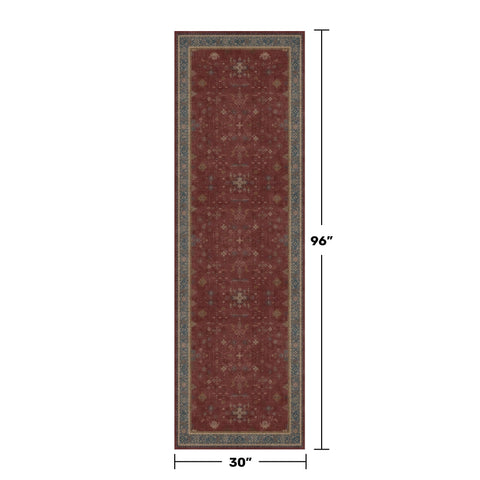 Hazo Haus burgundy floral-print kitchen rug adds color and easy cleaning