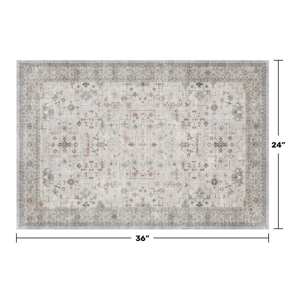 Hazo Haus front door mat in light grey with non-slip backing for safe entry.