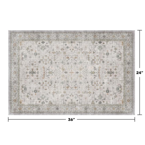 Hazo Haus front door mat in light grey with non-slip backing for safe entry.