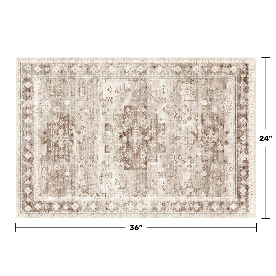Hazo Haus beige latte boho rug brightens kitchens and baths