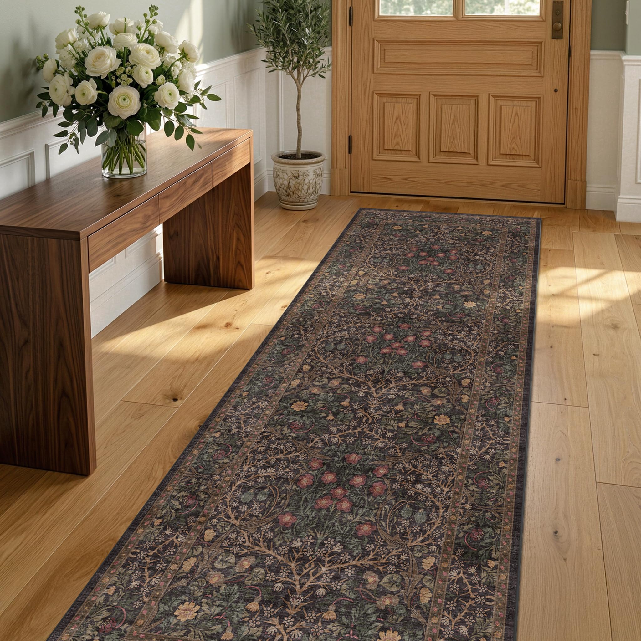 Hazo Haus stain-resistant rug simplifies cleanup in busy areas.
