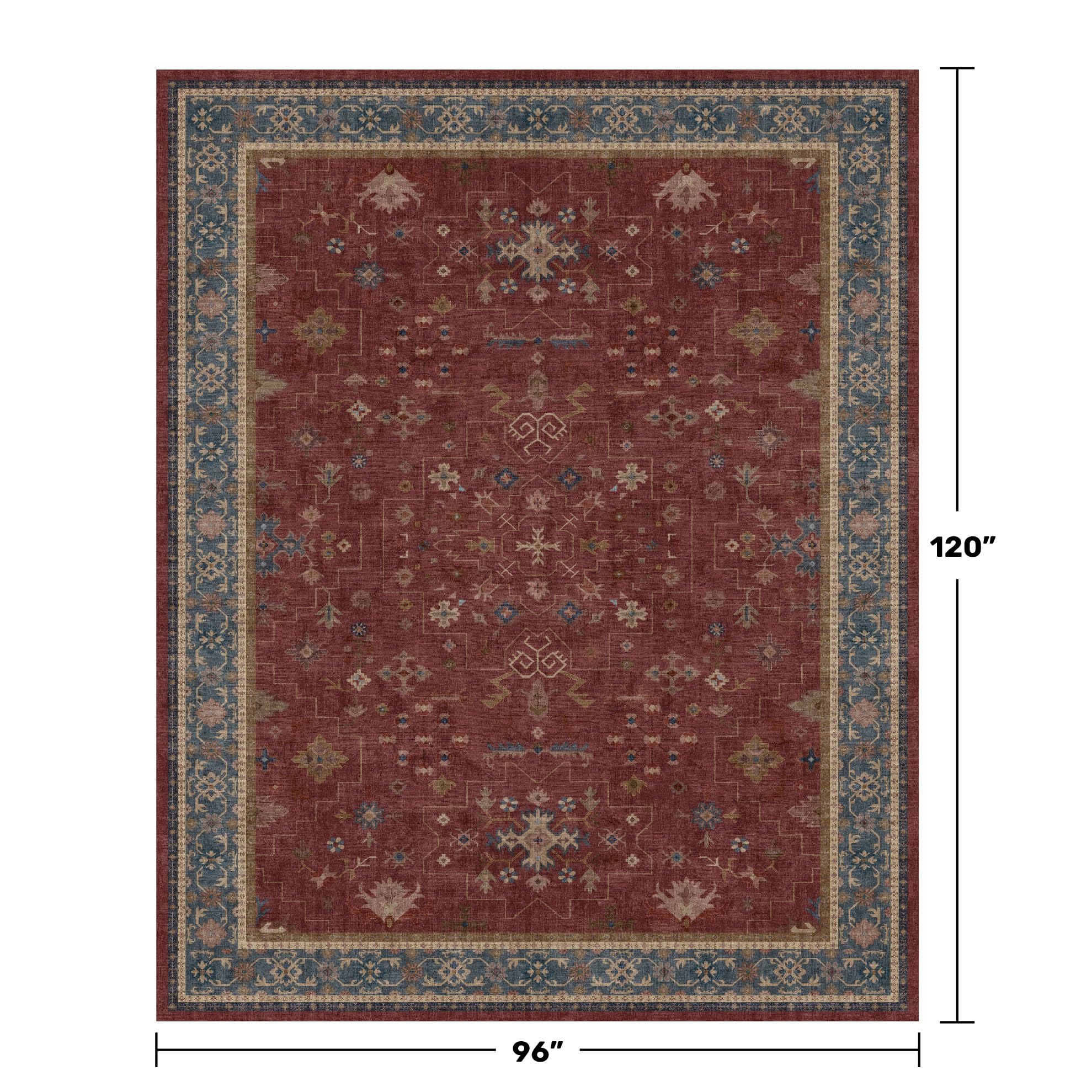 Hazo Haus Oriental 8x10 boho floral rug offers soft underfoot comfort