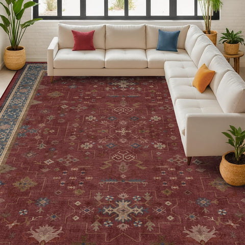 Hazo Haus Oriental 8x10 rug is easy to refresh with vacuuming and cold-water washes