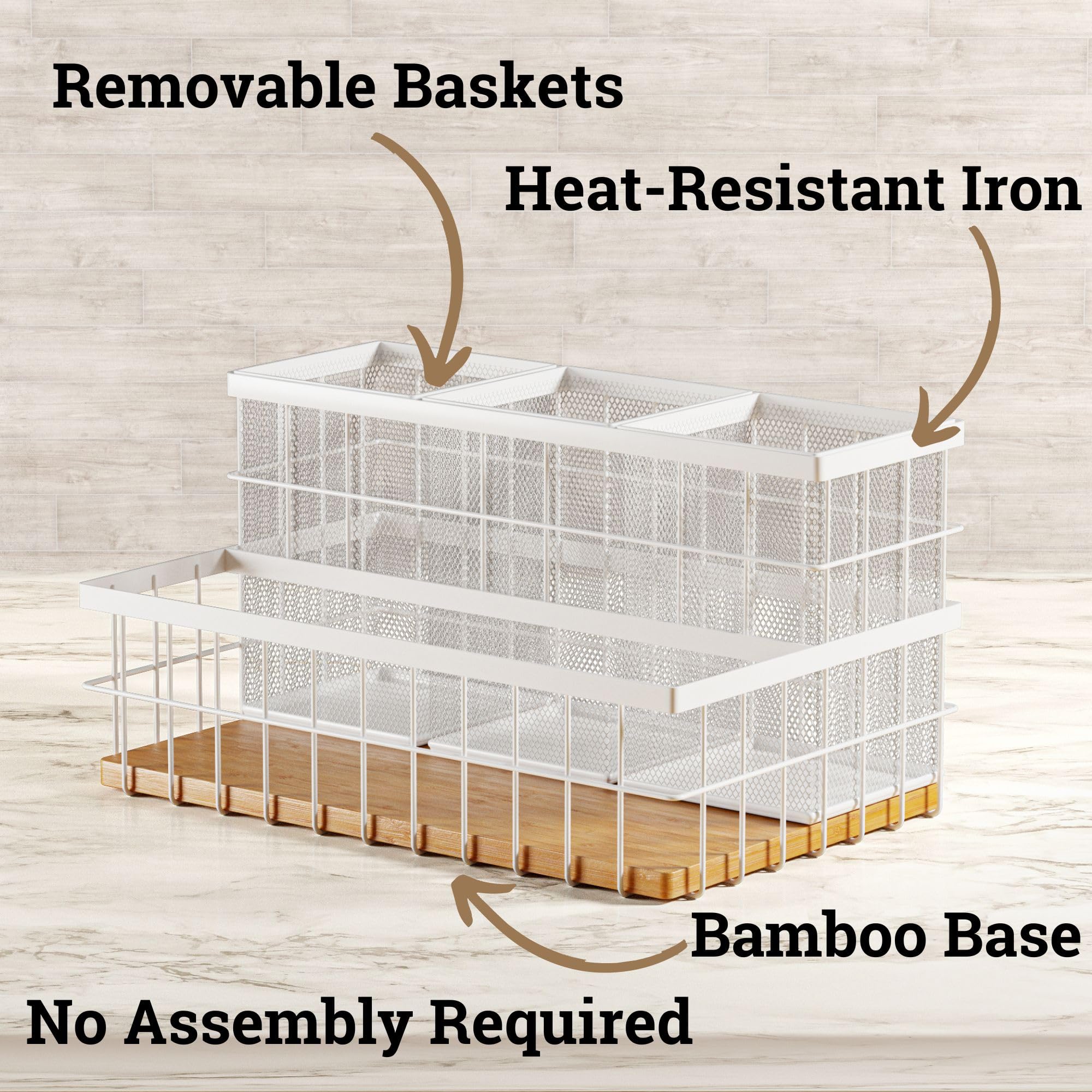 HB Design Co breathable mesh baskets cool hot tools quickly.