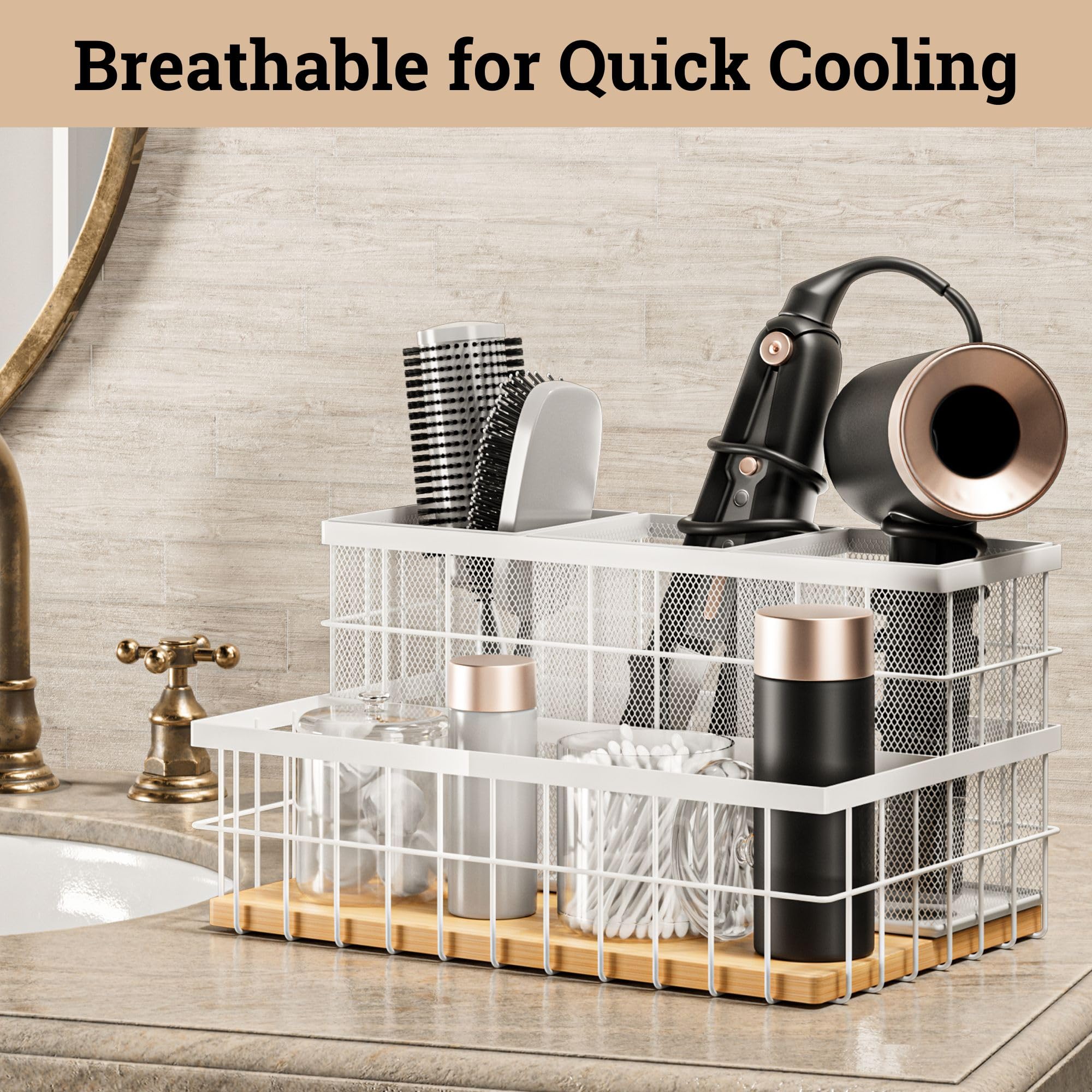 HB Design Co metal and bamboo base blends durability with natural style.