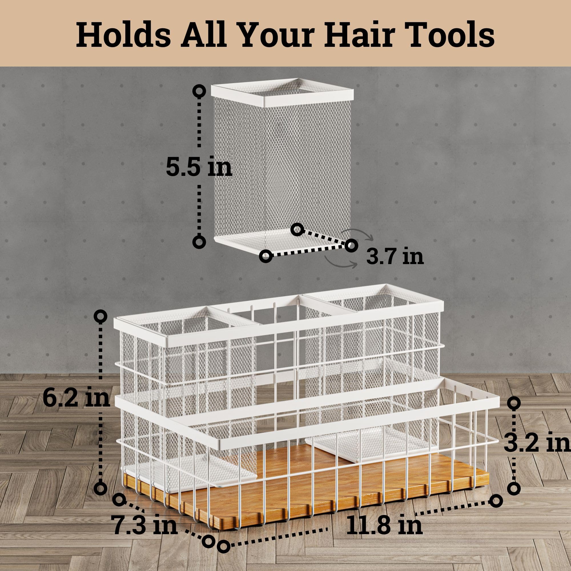 HB Design Co vanity bathroom storage for tidy tool organization.