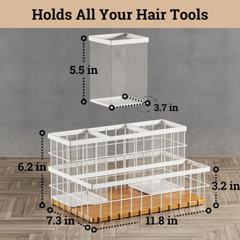 HB Design Co vanity bathroom storage for tidy tool organization.