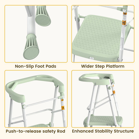 HBTower Foldable Step Stool open for quick setup in seconds.