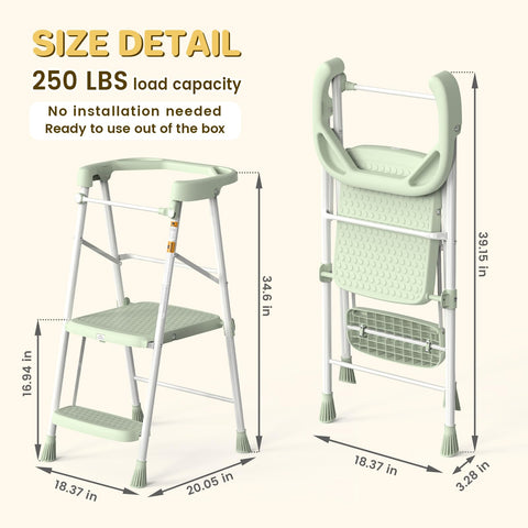 HBTower Toddler Kitchen Stool features anti-slip rails for safe climbing.