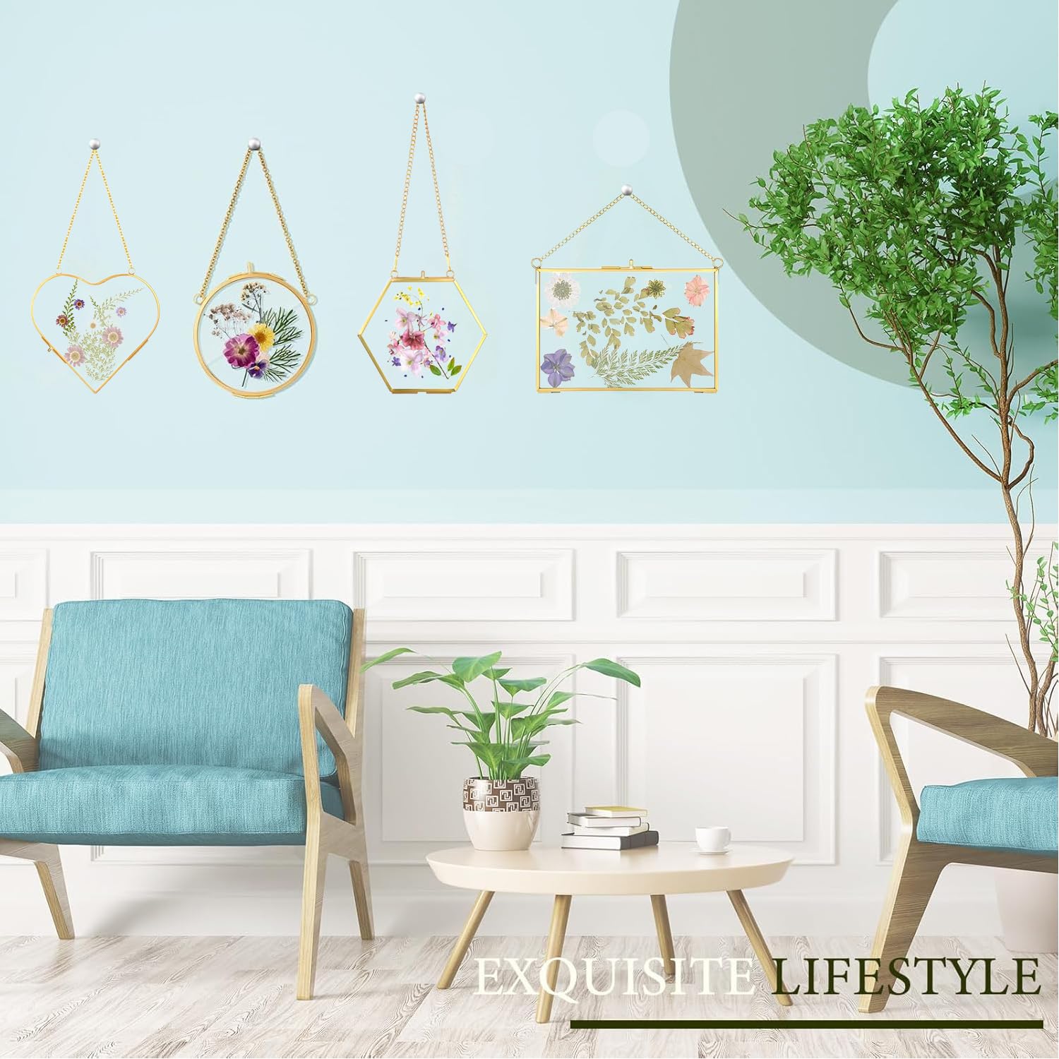 HBLEDOT hexagon pressed flower frame adds geometric charm to walls