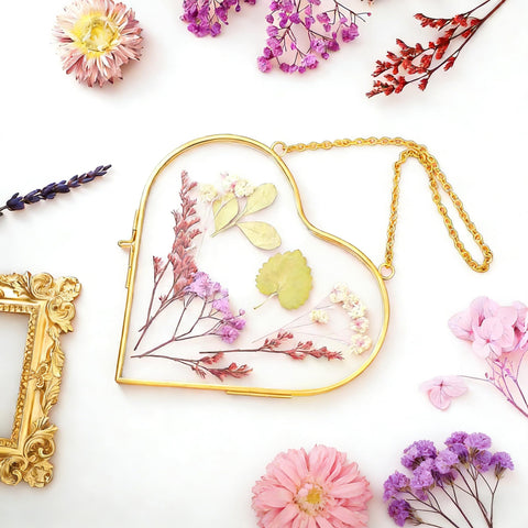 HBLEDOT round pressed flower frame displaying memories with elegance