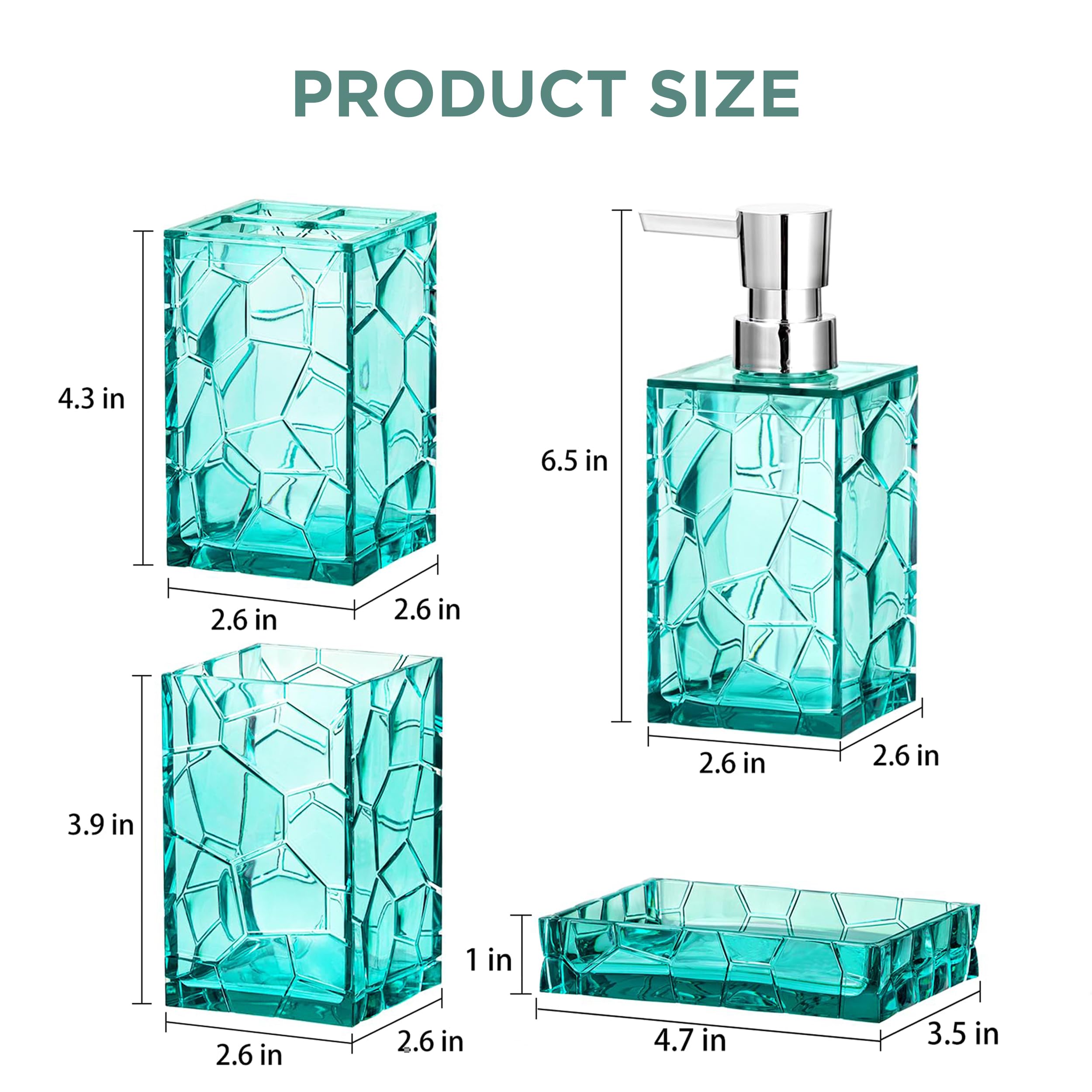 HBlife teal acrylic set in sage color option catching light