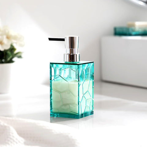 HBlife teal acrylic set reflecting light to enhance bathroom decor