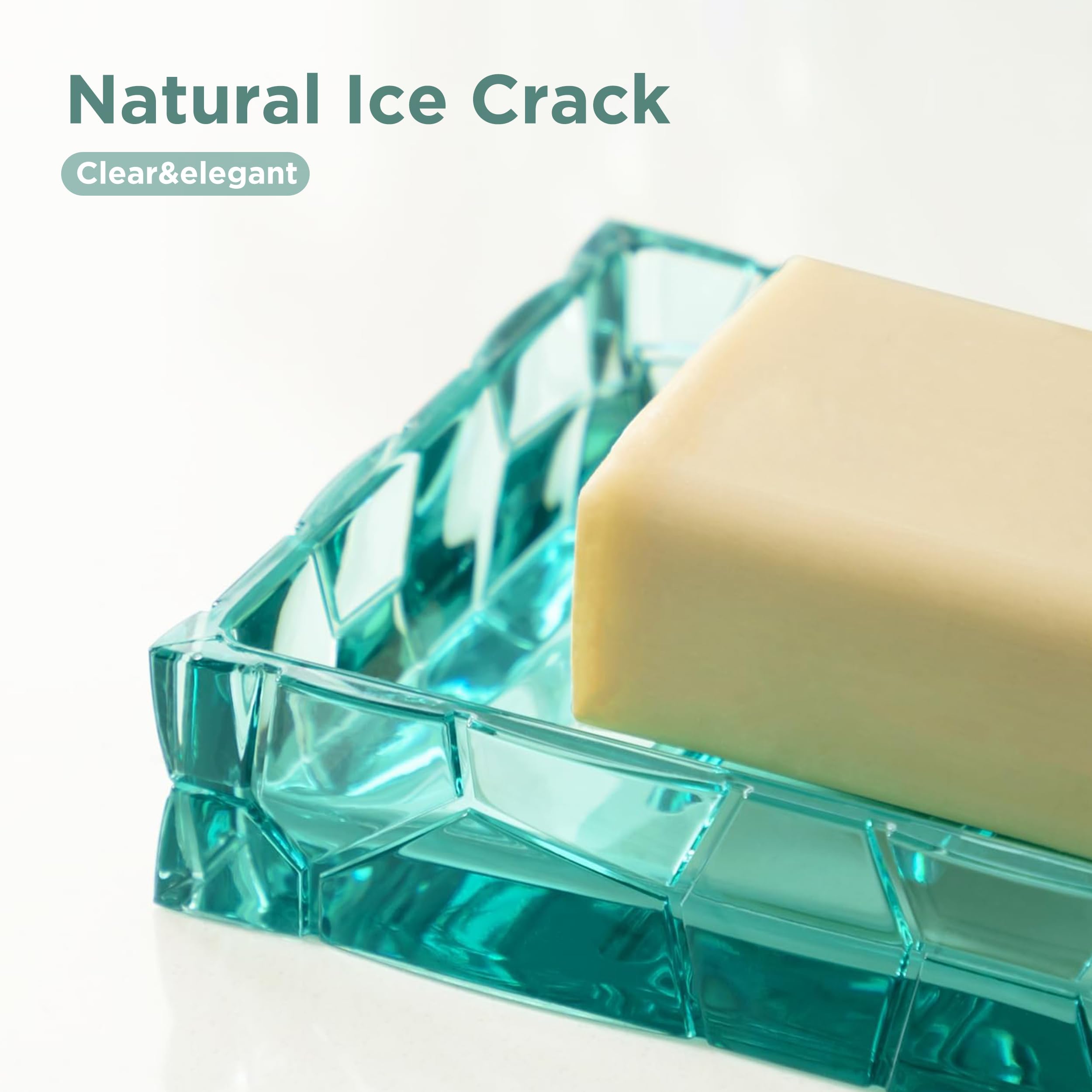 HBlife teal acrylic soap dish keeps soap dry and accessible