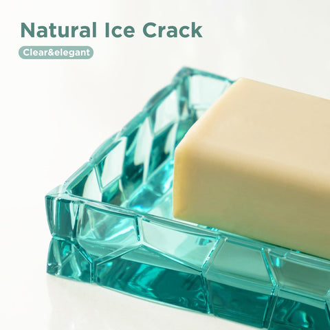 HBlife teal acrylic soap dish keeps soap dry and accessible