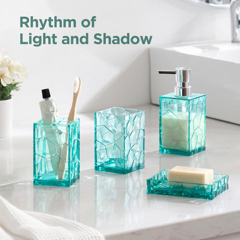 HBlife teal acrylic soap dispenser ready for body wash or sanitizer