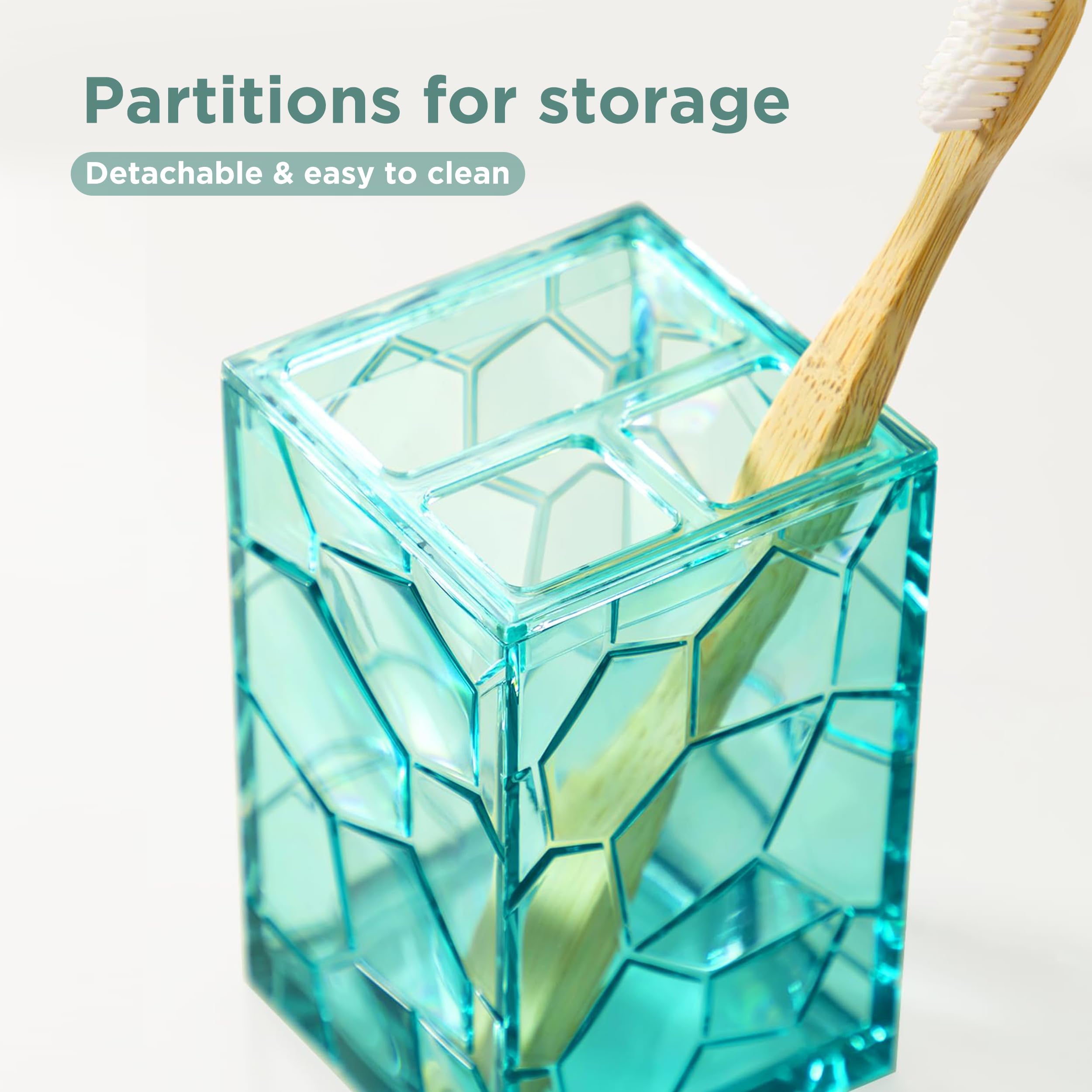 HBlife teal acrylic tumbler for rinsing or storing cotton swabs