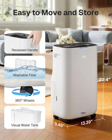 HBN dehumidifier operates quietly for bedrooms and nurseries