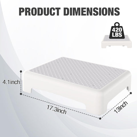 HBTower Step Stool slim dimensions fit under beds and in tight spaces.