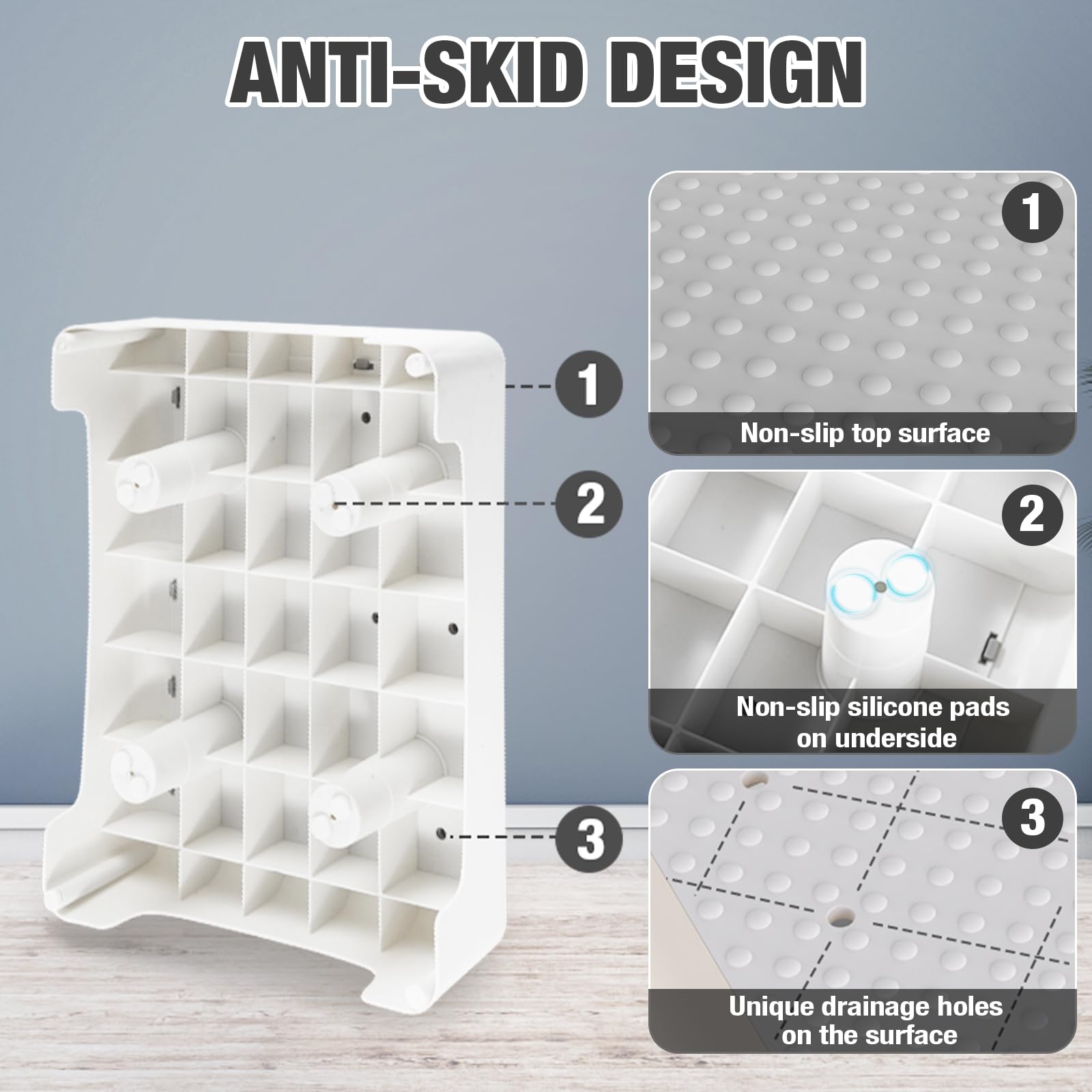 HBTower Step Stool durable polypropylene for long-lasting daily use.