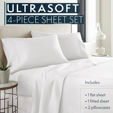 The HC COLLECTION king white fitted sheet with a deep pocket ensures a secure, wrinkle-free fit.