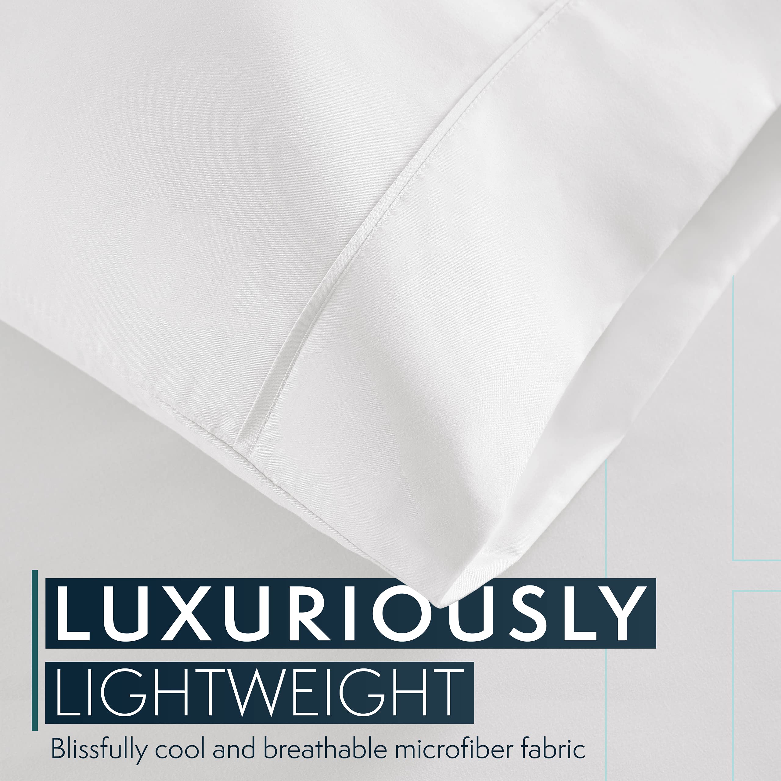 HC COLLECTION king white pillowcases 20x40 provide smooth, sleep-ready softness and easy layering.