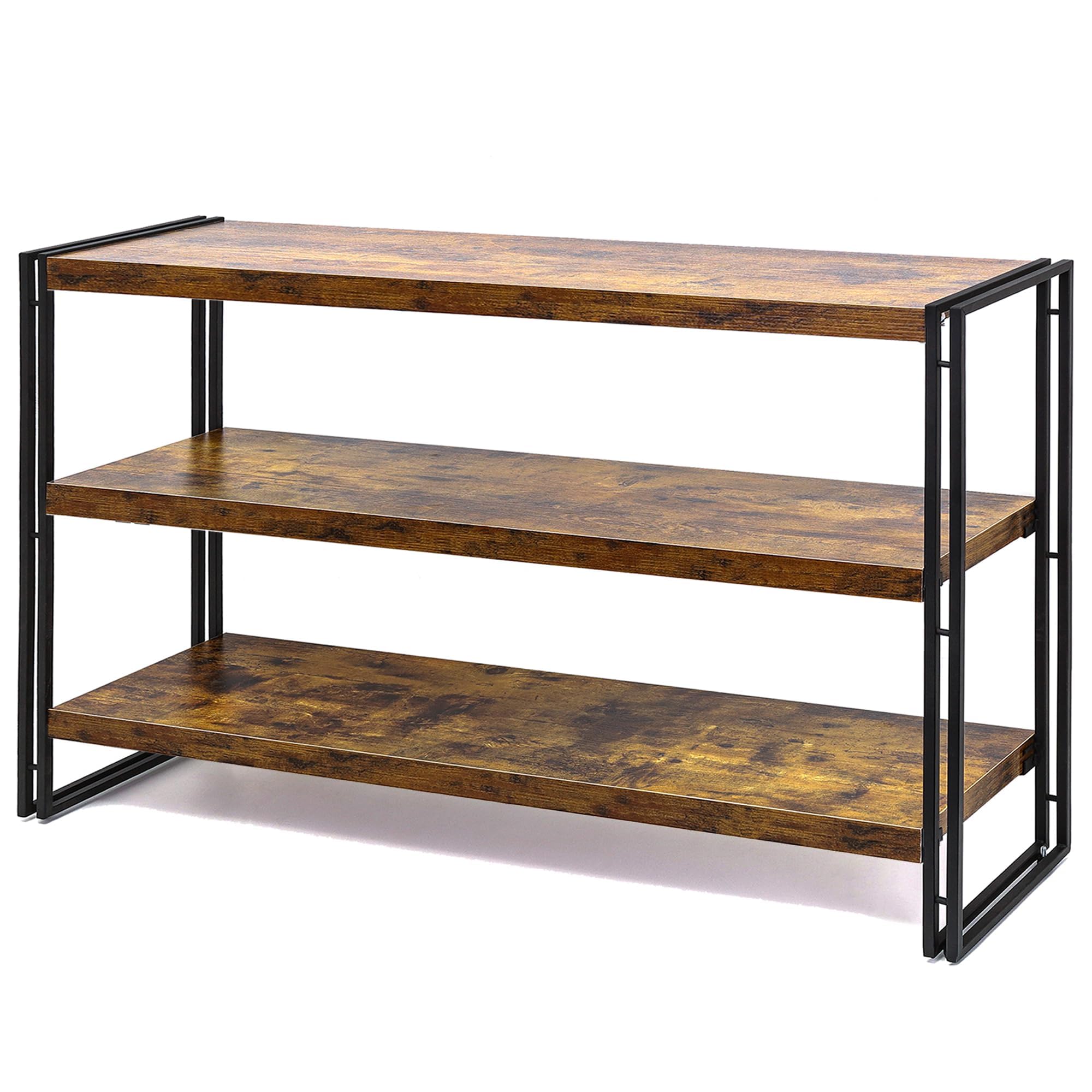 HCHQHS 3-tier rustic shelf shows quick, easy assembly for fast setup