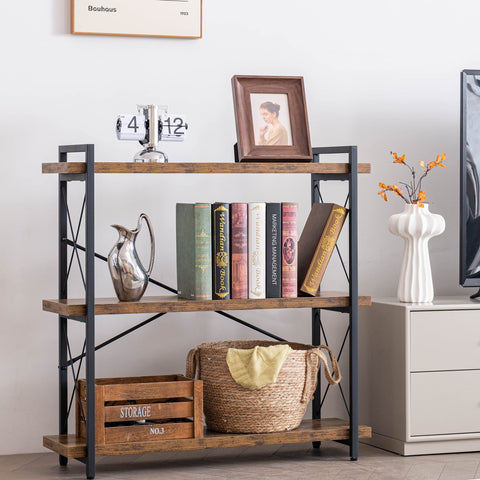 HCHQHS Bookshelf 3-Tier side view showing compact footprint for small spaces