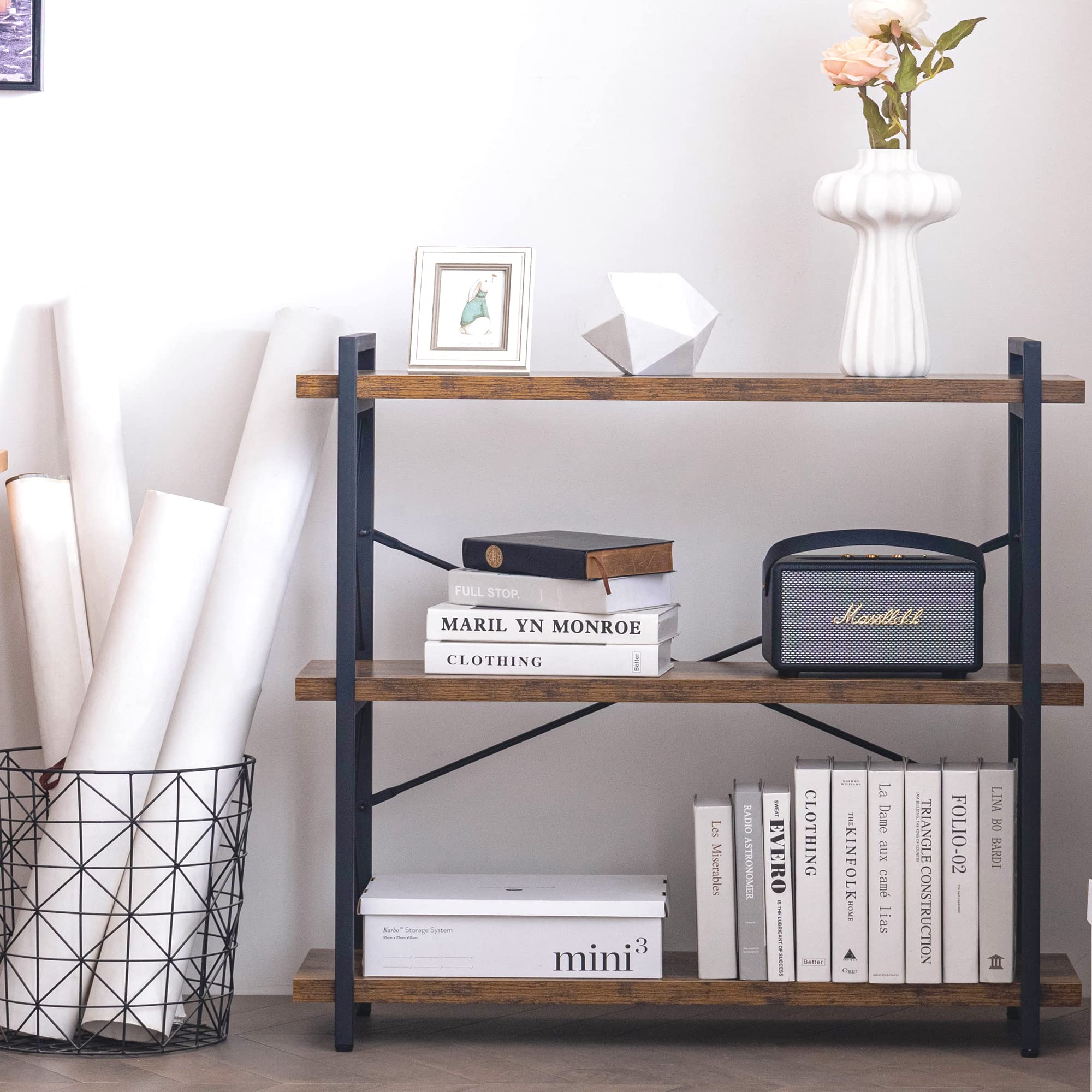 HCHQHS Bookshelf metal frame closeup displaying sturdy construction