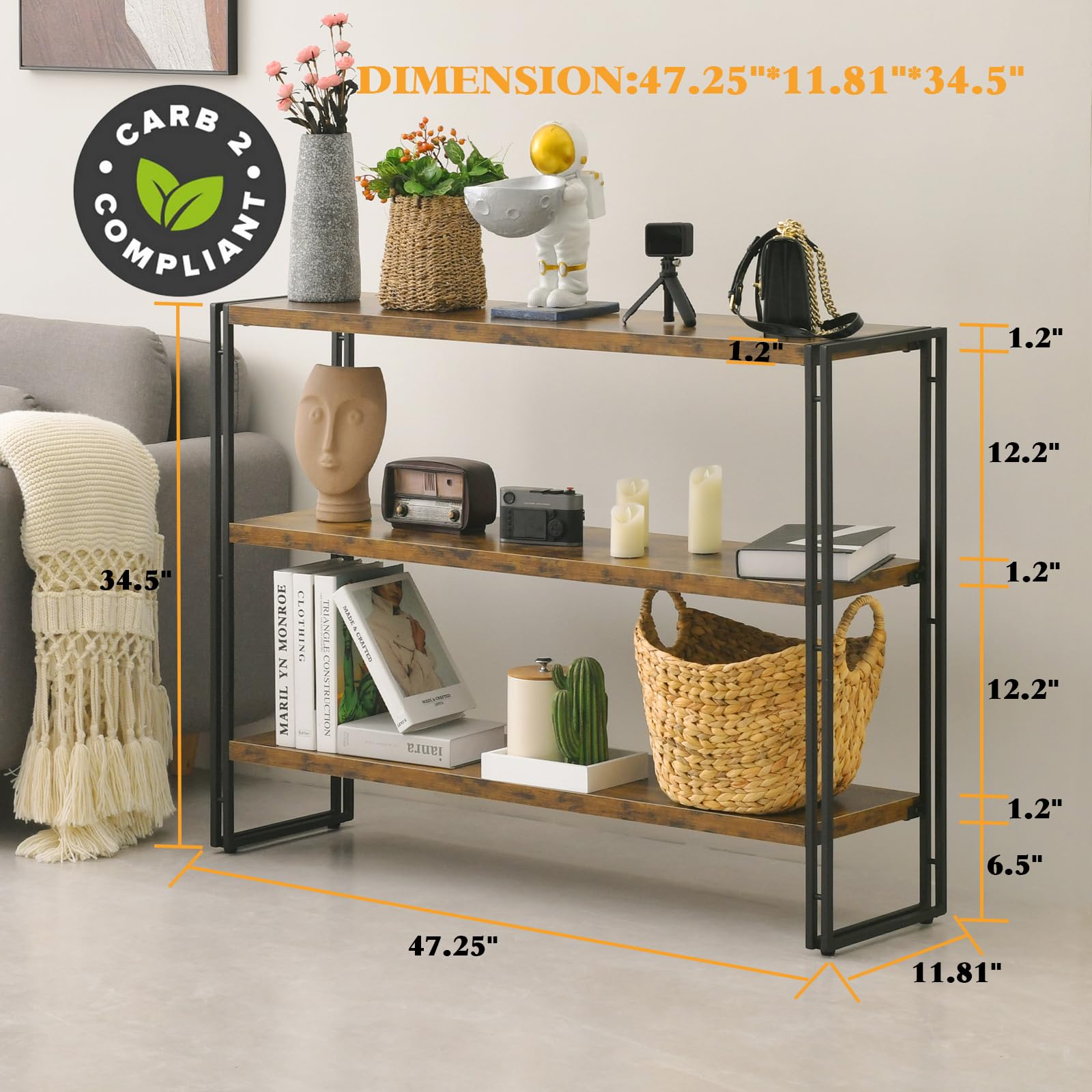 HCHQHS eco-friendly MDF and metal shelf meets CARB P2 standards