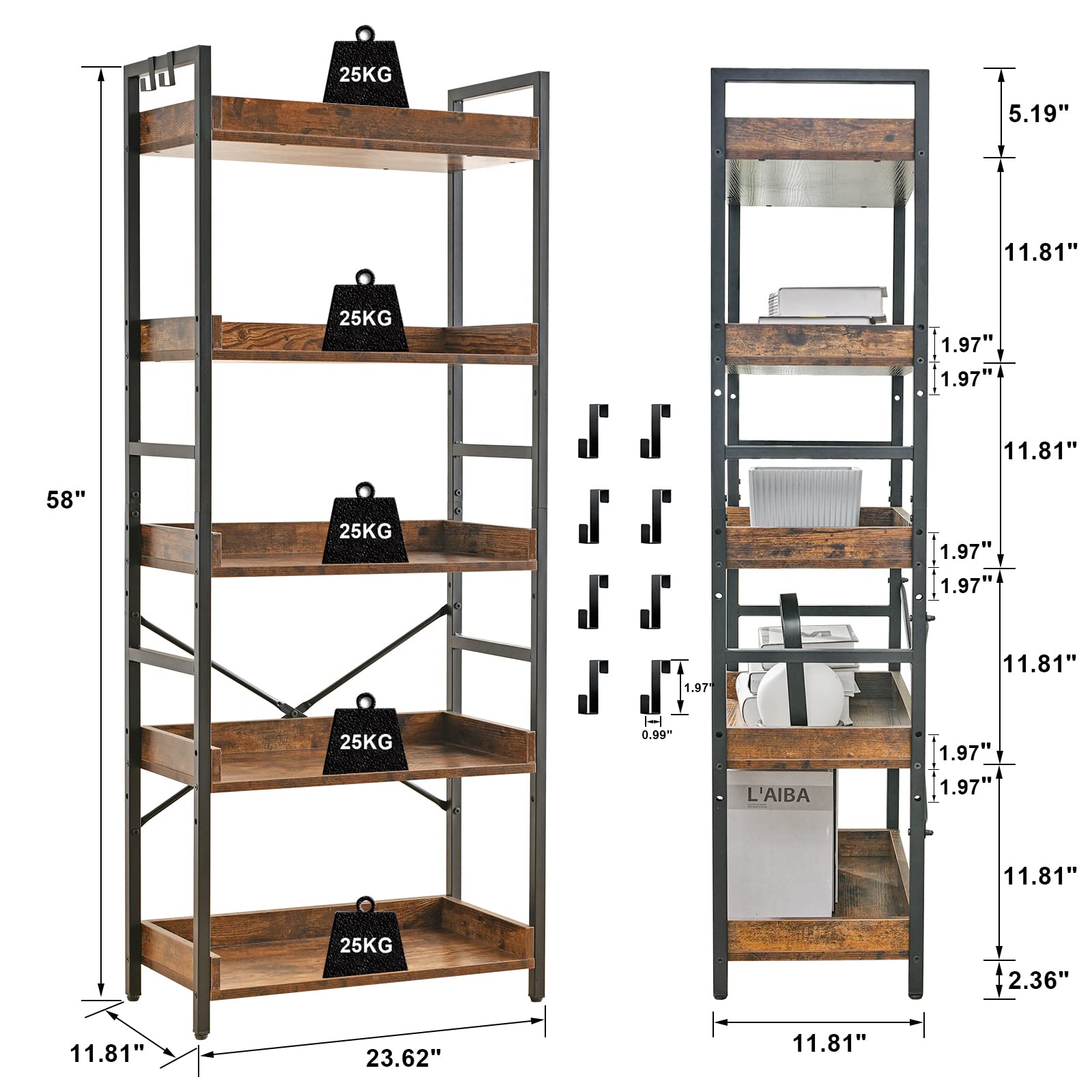 HCHQHS eight hooks for headphones, keys, or decor