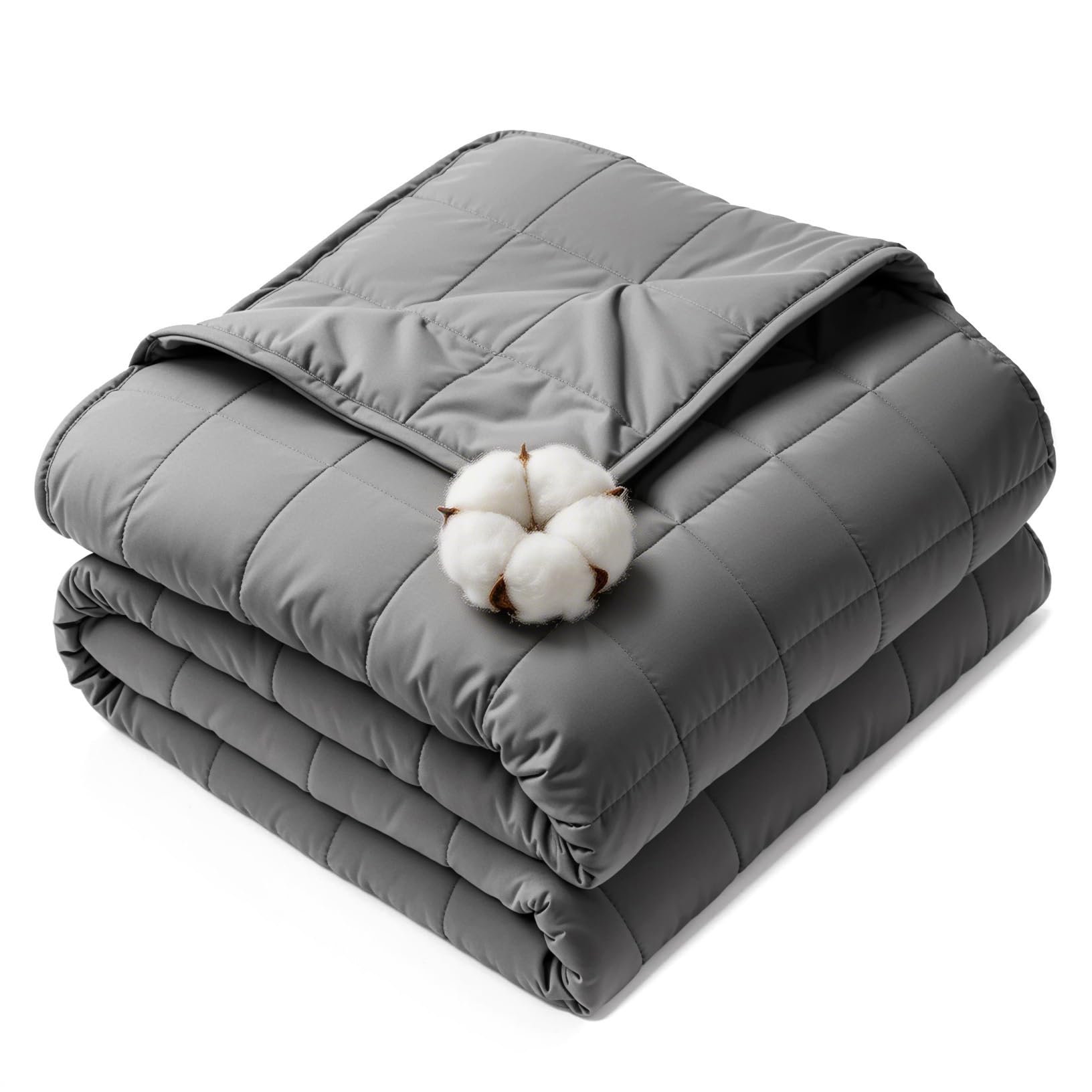 HCOIW weighted blanket 15lb on a bed promoting deep, restful sleep.