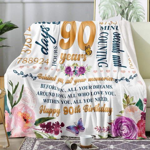 Hcoviv 90th birthday blanket 60x50 size for beds and sofas